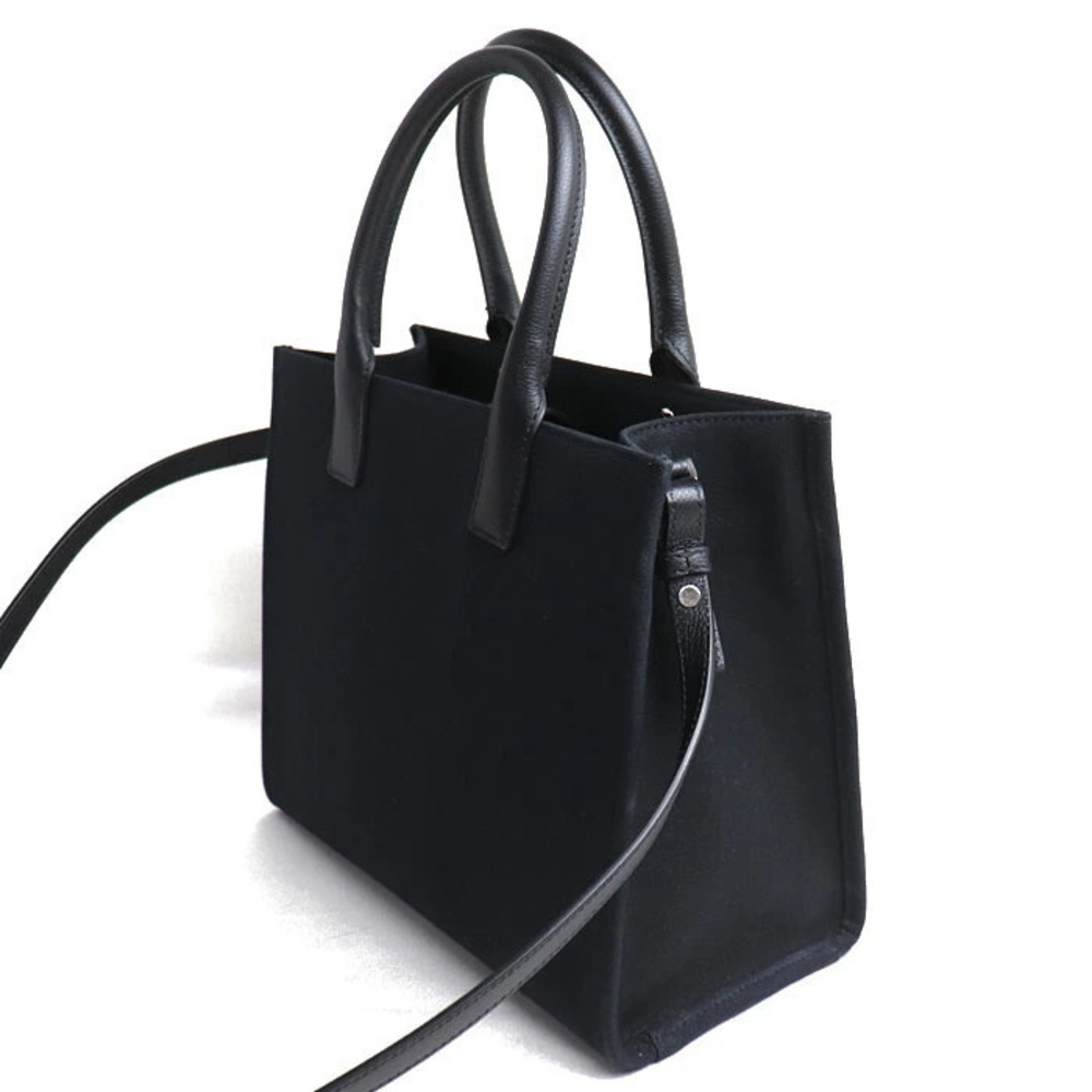 VERSACE La Medusa Canvas Tote Shoulder Bag Black